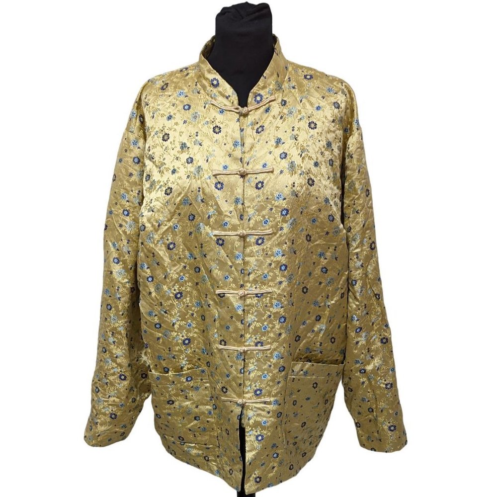 Unbranded Ladies Gold Japanese Quilted Coat Jacket Approx Medium - Picture 1 of 2